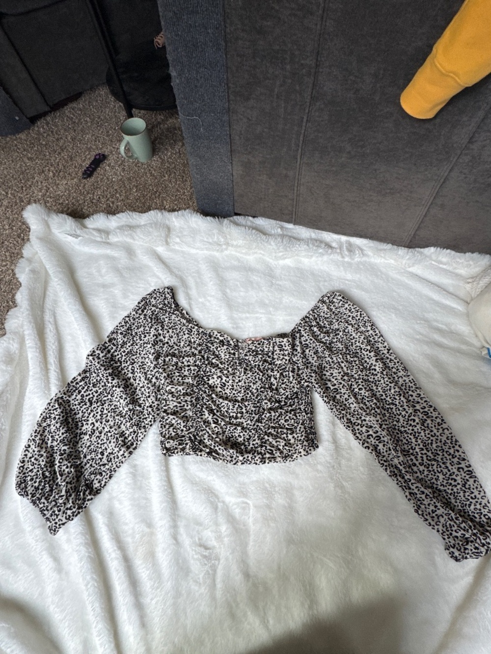 Charmed Hearts Cropped Long Sleeve Animal Print